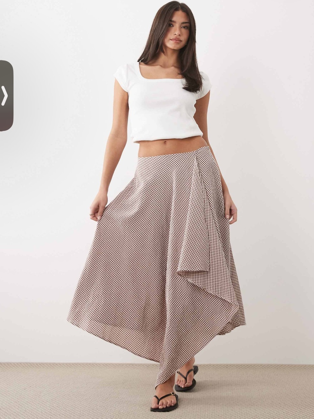 ***NWT*** ASOS DESIGN hanky hem maxi skirt in brown plaid